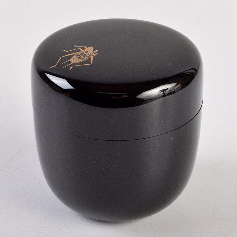 茶道具　中村宗哲作　螺鈿装飾　鈴虫蒔絵　中棗　共布　鵬雲斎極め箱　M　R9228