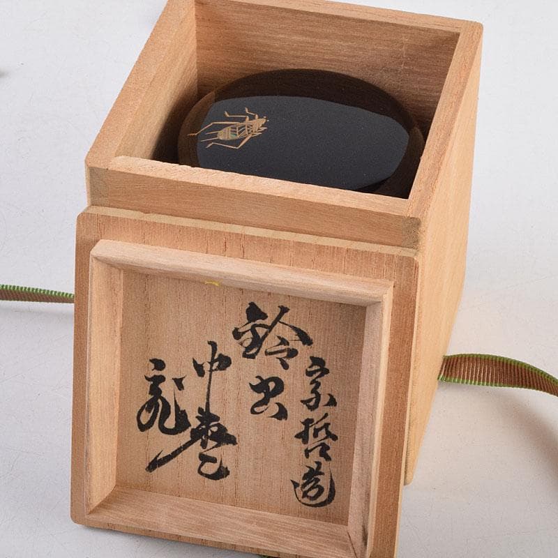 茶道具　中村宗哲作　螺鈿装飾　鈴虫蒔絵　中棗　共布　鵬雲斎極め箱　M　R9228