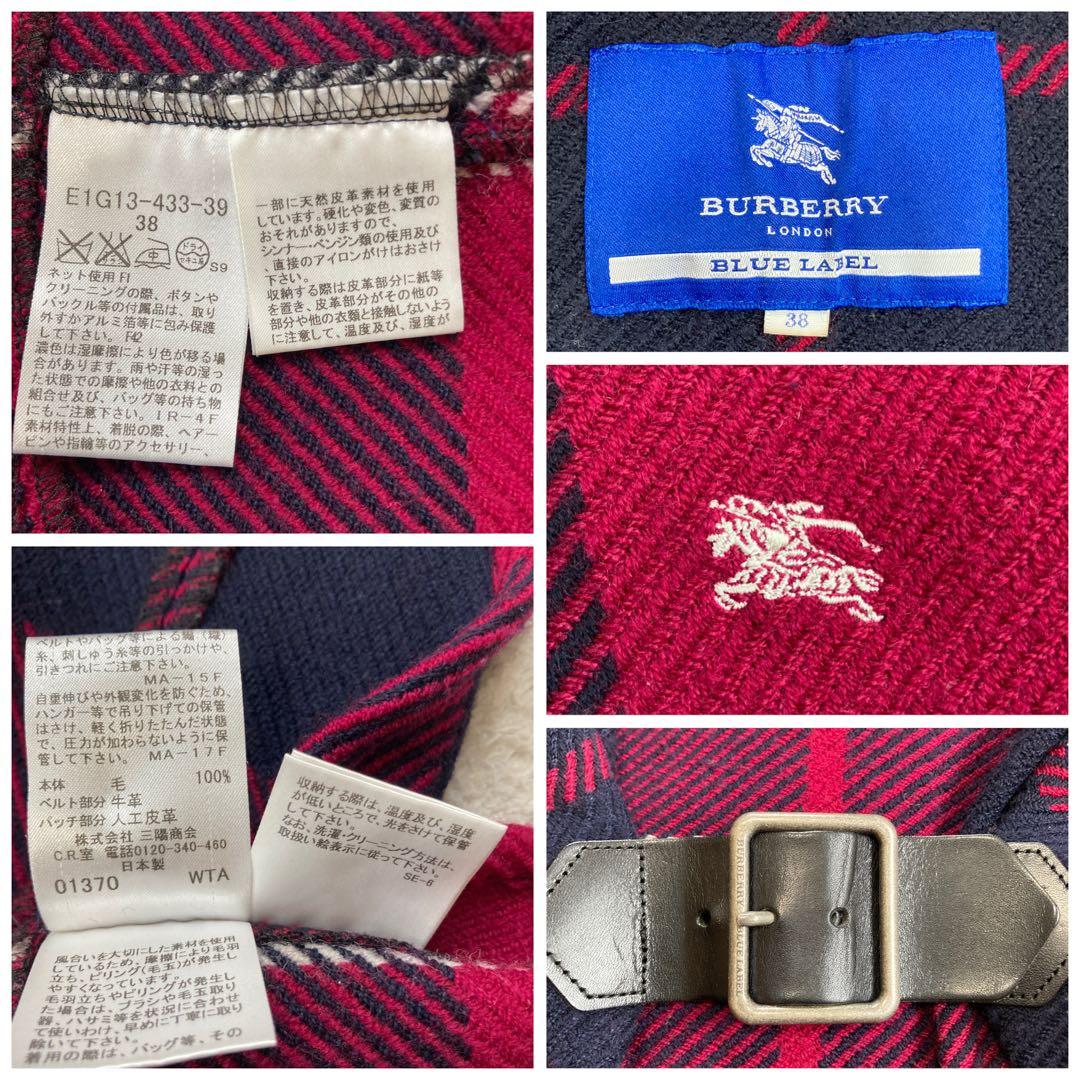 美品✨BURBERRY BLUE LABEL　フード付きポンチョ　ホースロゴ