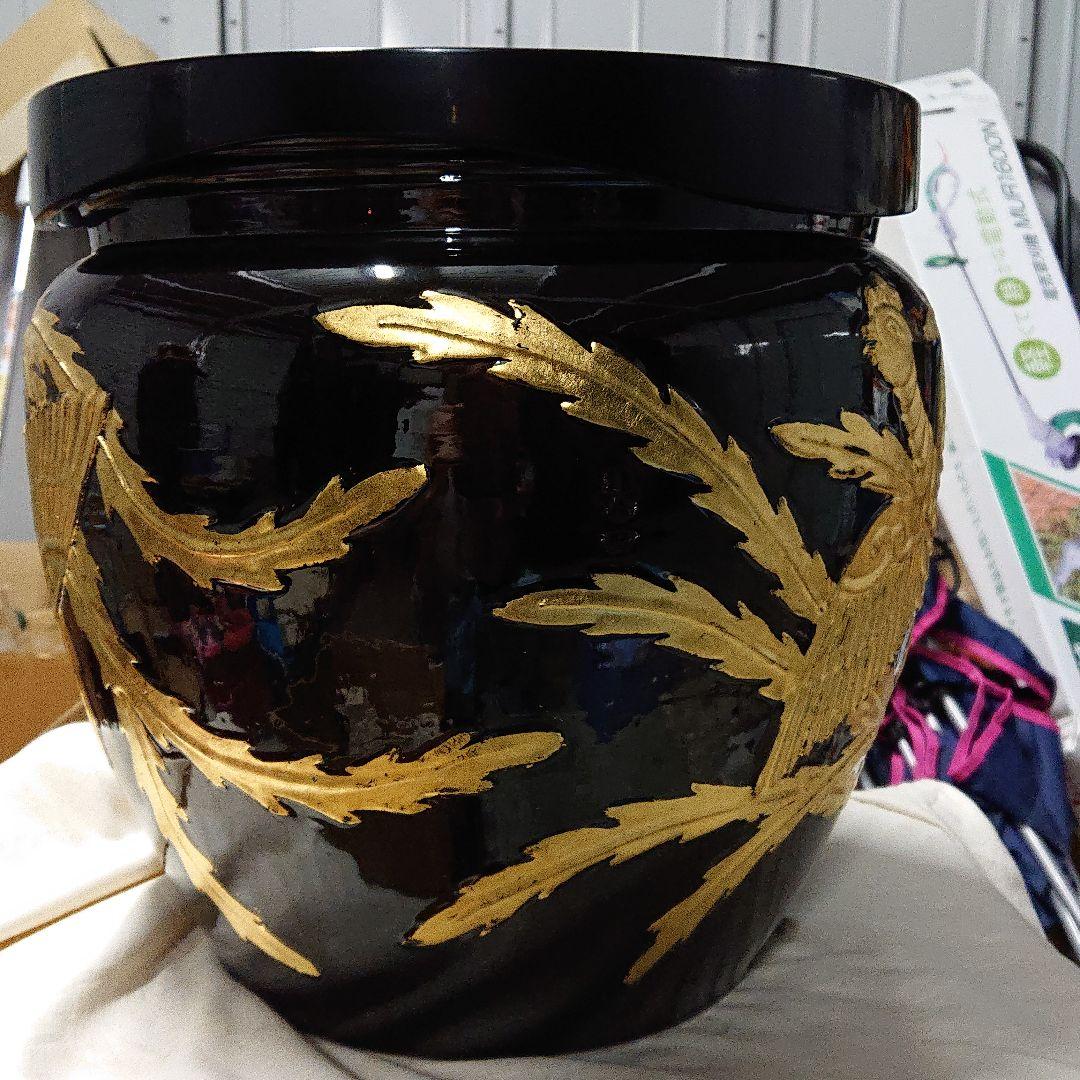 1915年 永楽「乙卯年為　御大典記念 好之」大水指開口約28cm高さ約30cm