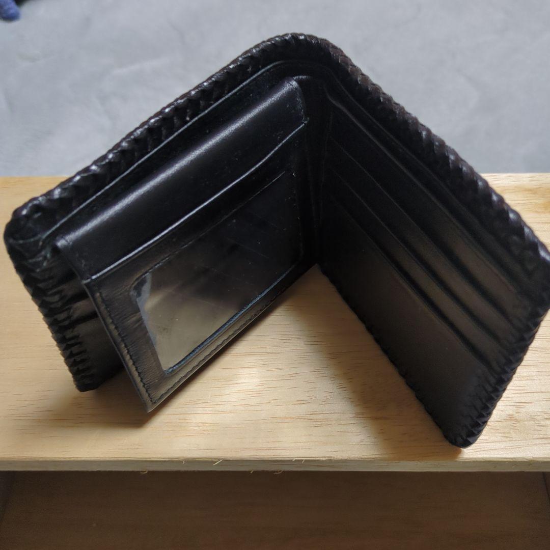 ヘビ革 二つ折り財布 本革希少コブラ頭付き