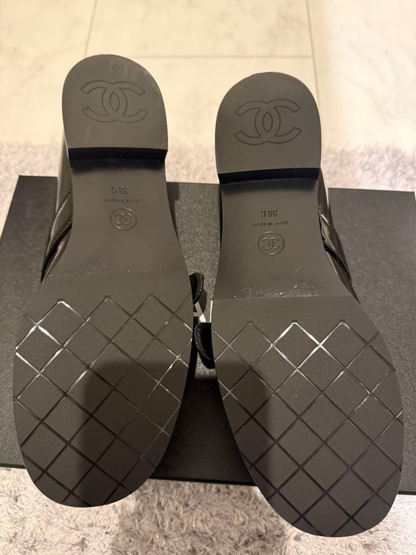 専用です　シャネル　メリージェーン　黒パテント　38 ターンロック