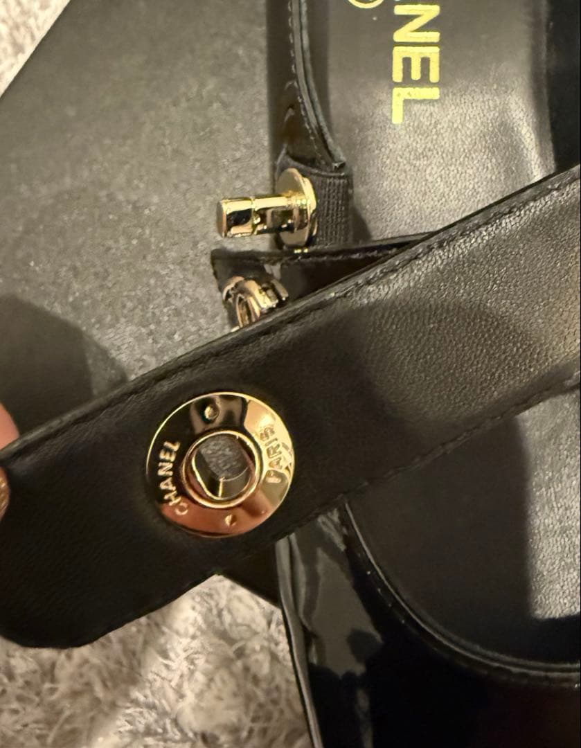 専用です　シャネル　メリージェーン　黒パテント　38 ターンロック