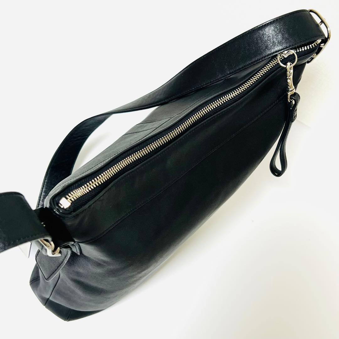 未使用級 COACH コーチ ショルダーバッグ 斜め掛け レザー 9188 黒