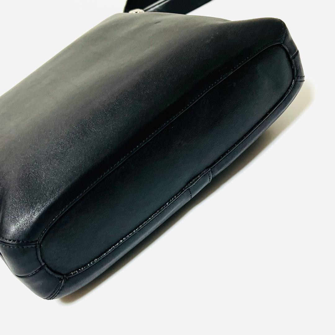 未使用級 COACH コーチ ショルダーバッグ 斜め掛け レザー 9188 黒