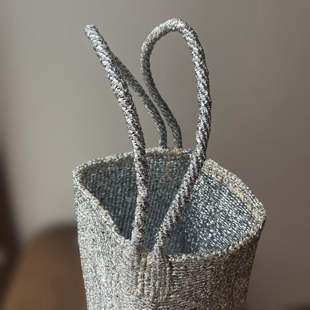 【未使用】RECTANGLE シルバーバスケット スモールショルダー