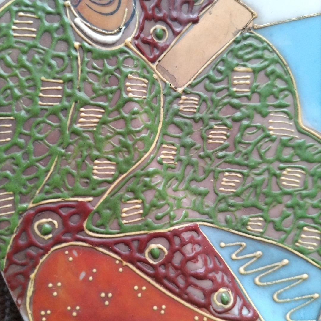 オールドニッポン　薩摩焼　薩摩十字　金襴手　観音羅漢図　８寸皿