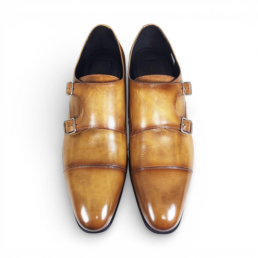 Mon model製|モンモデル|ダブルモンク|レザー|10|薄茶|日本製