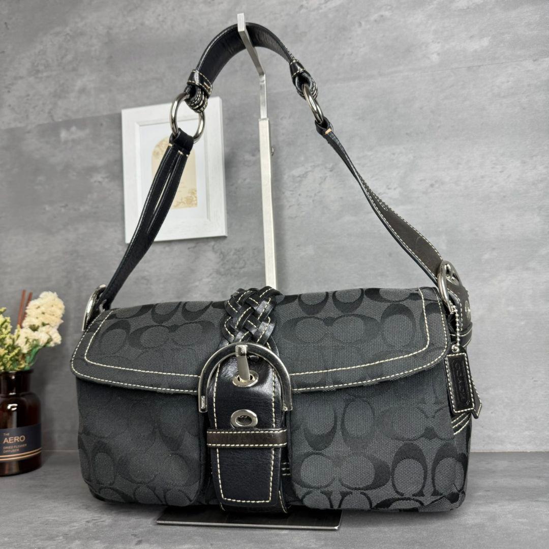 Vintage COACH コーチ SOHO ワンショルダーバッグ シグネチャー
