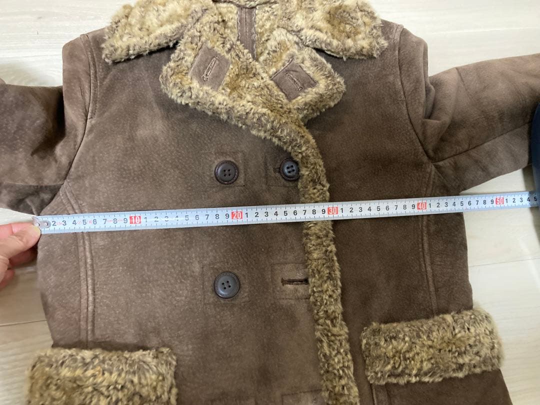 ぶんこ　ピーコート リアルムートン ピッグレザー スウェード 裏ボア