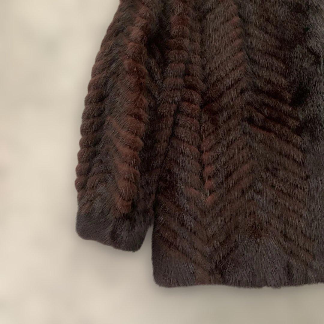 未使用級✨EMBA エンバ✴︎憧れの上質ブルーアイリスミンクコートブラウン系