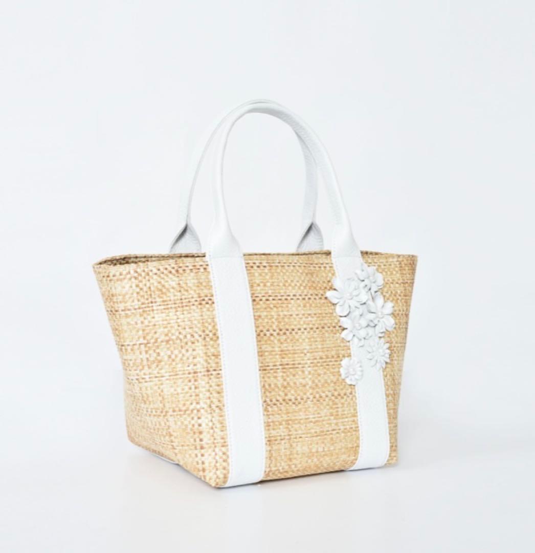 ルネ　Rene Bag\"Souffle\" フラワーモチーフカゴバッグ