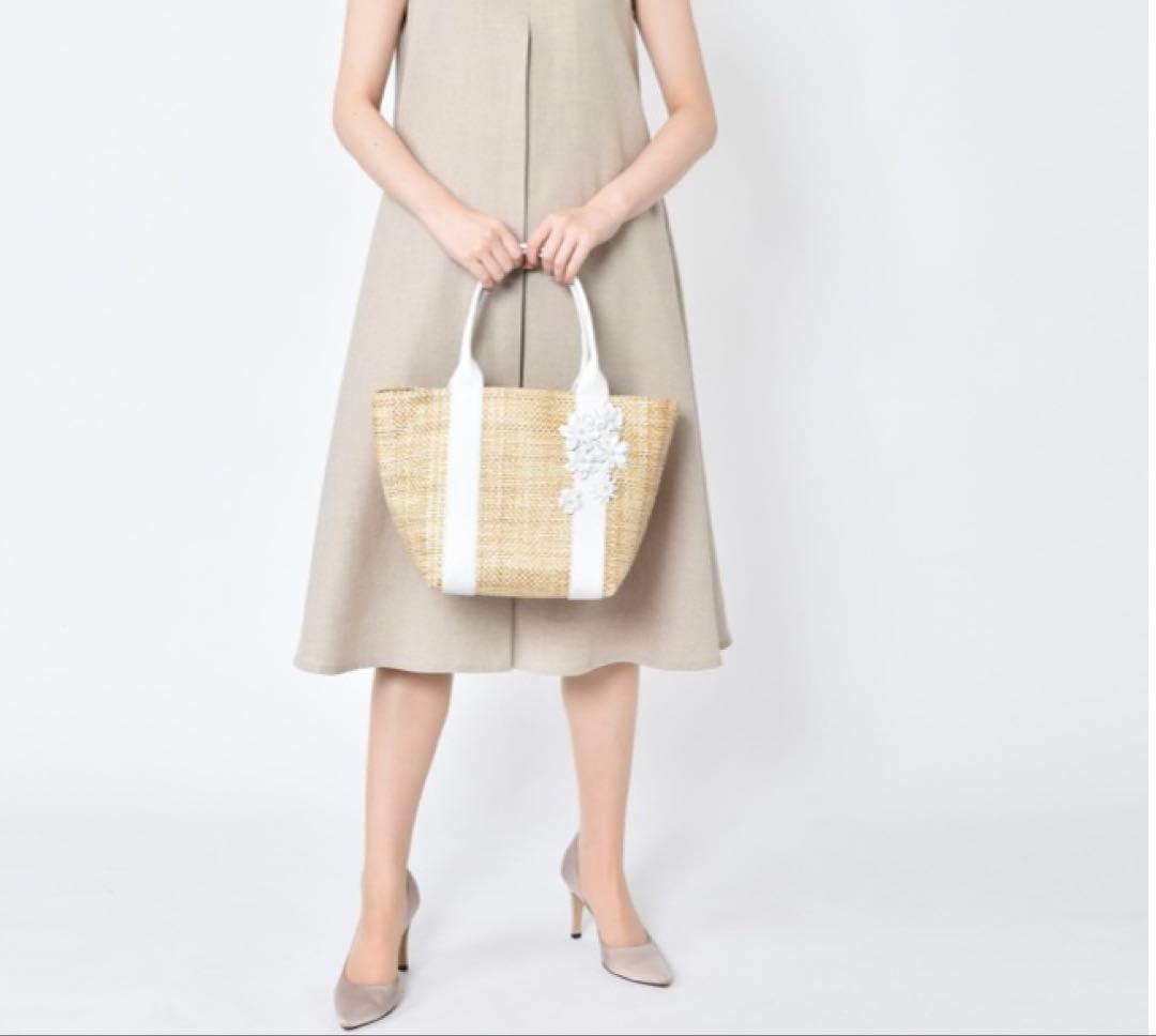 ルネ　Rene Bag\"Souffle\" フラワーモチーフカゴバッグ