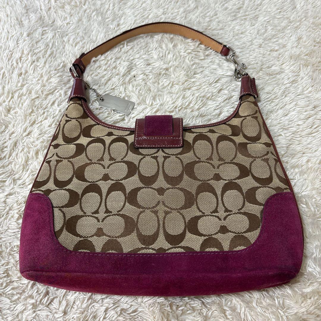 【美品】COACH コーチ シグネチャー ソーホー ワンショルダーバッグ ピンク