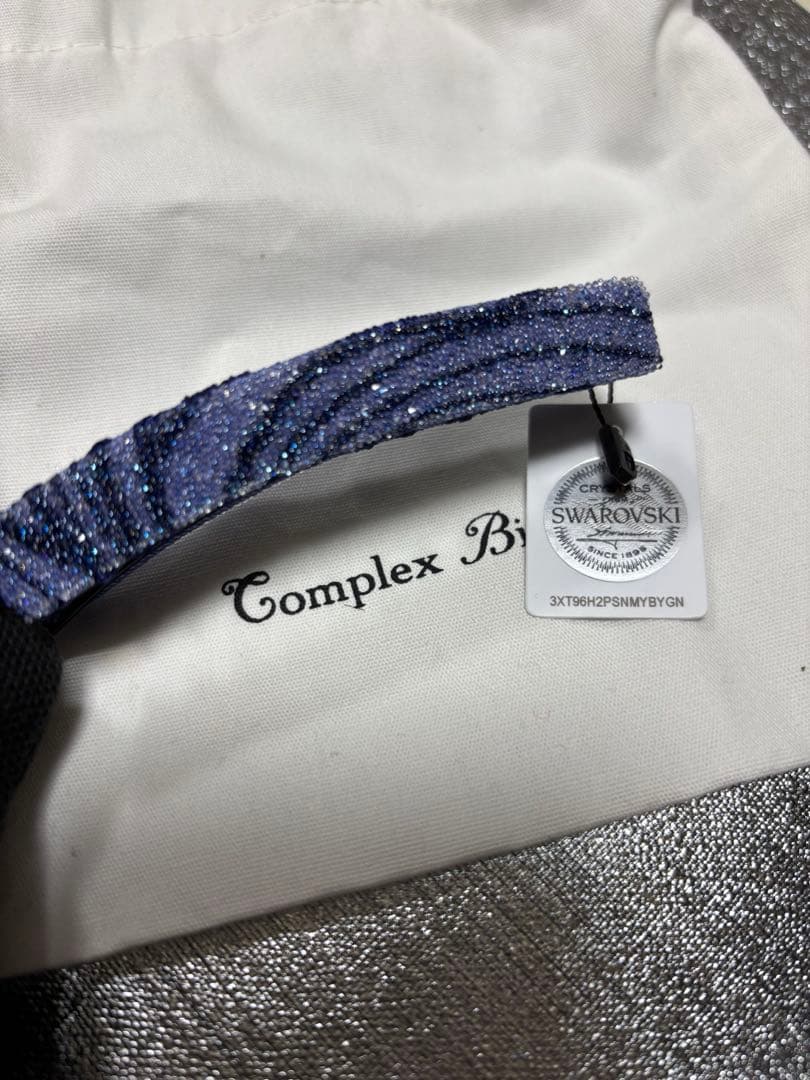 新品未使用コンプレックスビズSwarovski ラメ入りパープル系バナナクリップ
