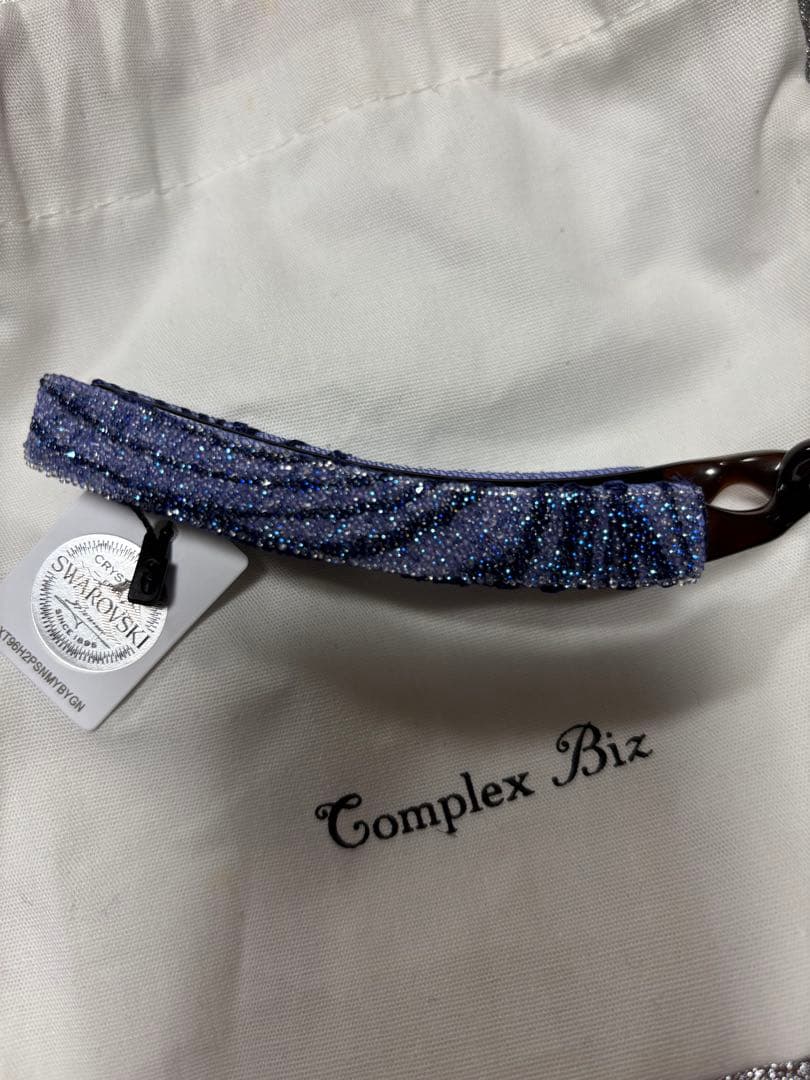 新品未使用コンプレックスビズSwarovski ラメ入りパープル系バナナクリップ