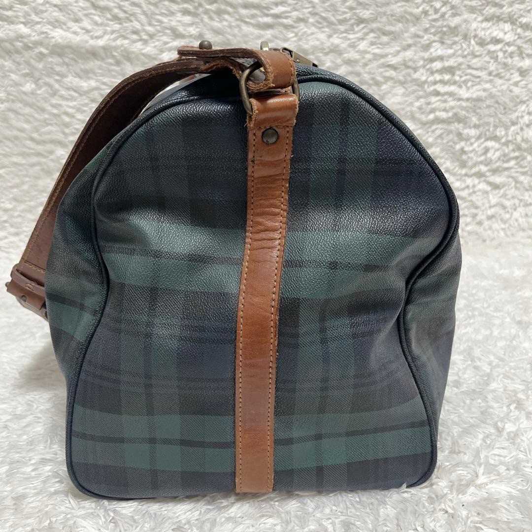 ポロラルフローレン　PVC ボストンバッグ　大容量　グリーン　チェック