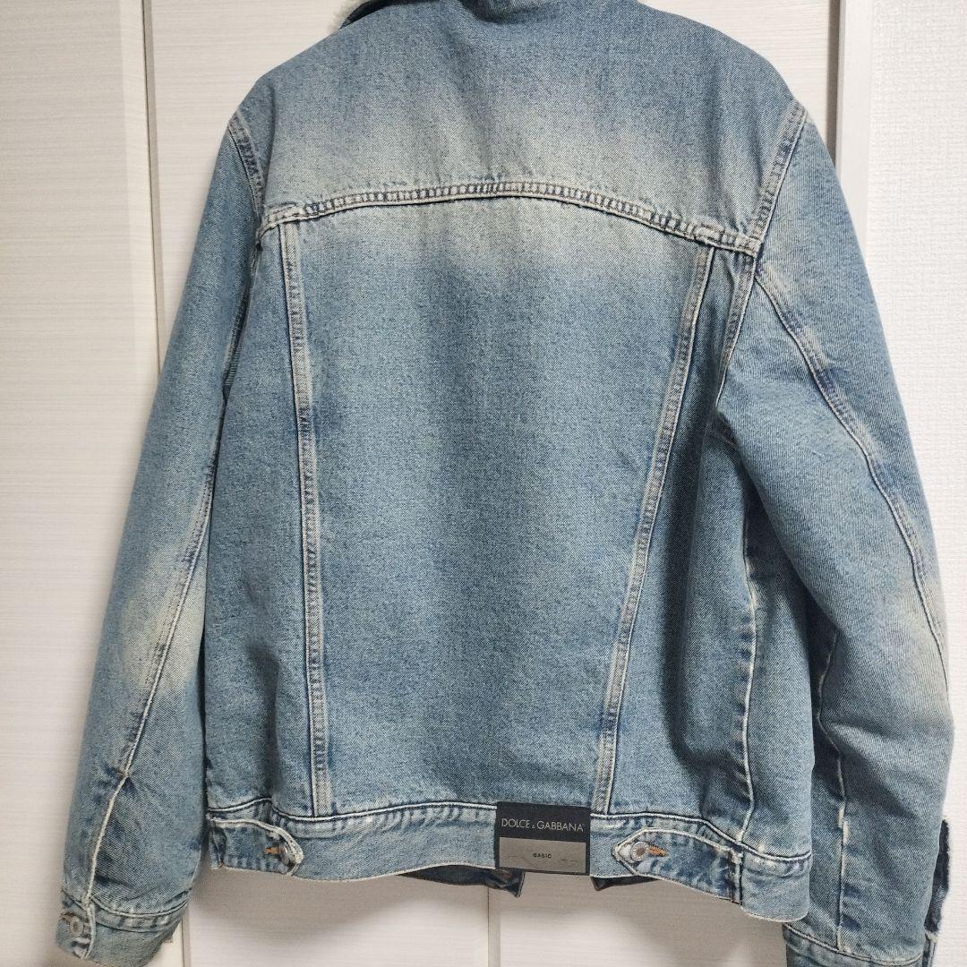 美品 ドルチェ&ガッバーナ 裏ボア ヴィンテージ加工 切替 デニムジャケット L