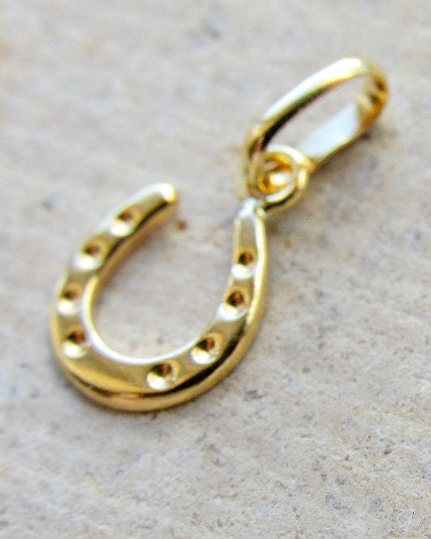 K18 馬蹄 ネックレストップ 18K ホースシュー 刻印 18KYG M