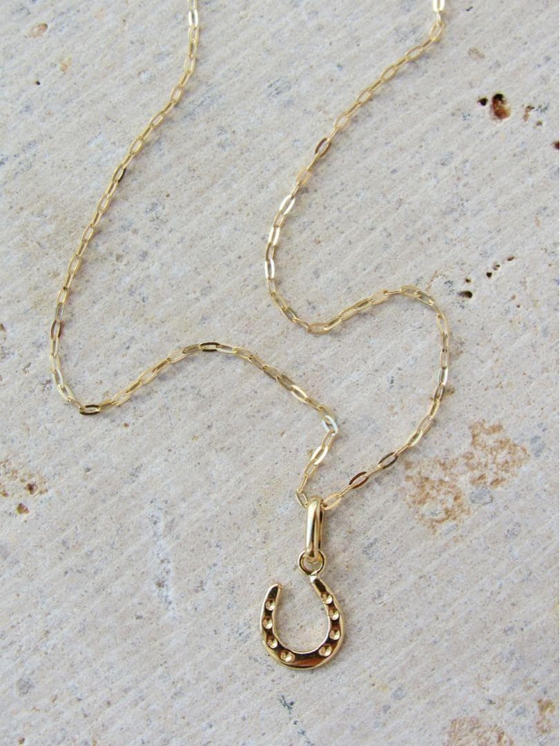 K18 馬蹄 ネックレストップ 18K ホースシュー 刻印 18KYG M