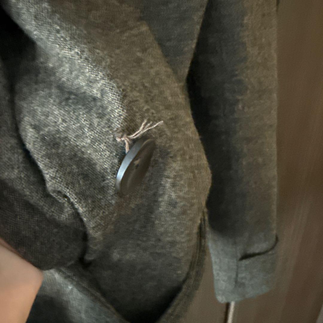 IAMXIAA ウール風ハイネックベルト付きダブルブレストジャケット