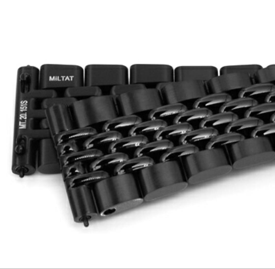 タイコノート20mm MIL-TAT Goma BOR DLCステンレスベルト