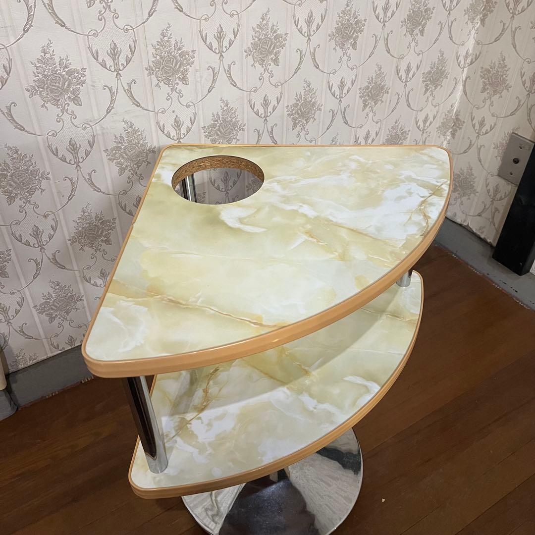 【アンティーク】② 昭和レトロ コーナーテーブル サイドテーブル 麻雀 灰皿台