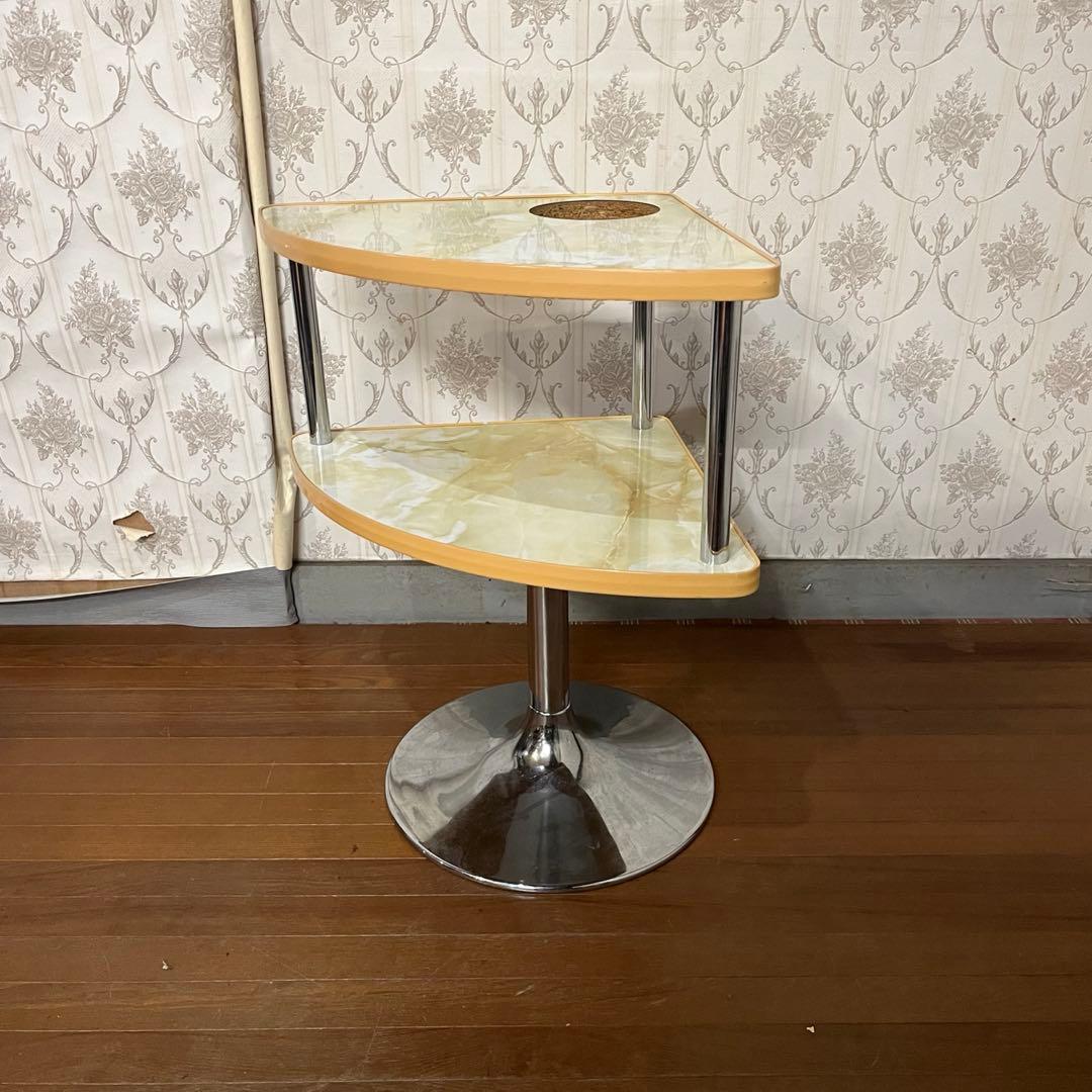 【アンティーク】② 昭和レトロ コーナーテーブル サイドテーブル 麻雀 灰皿台