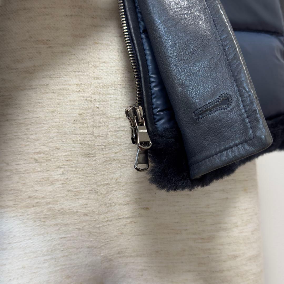 定価19.2万円 エンメティ シアリングムートン×ラムレザーダウンベスト 48