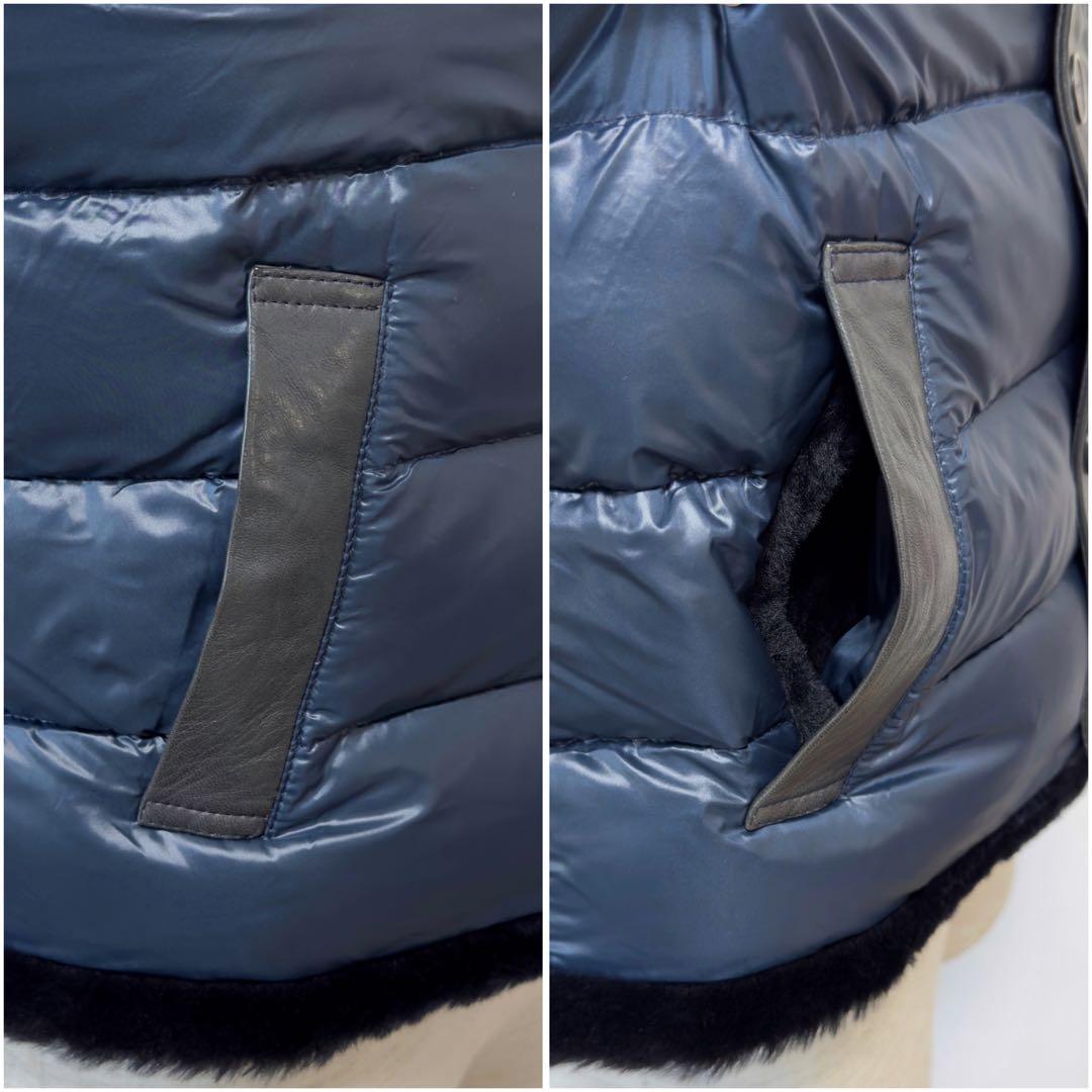 定価19.2万円 エンメティ シアリングムートン×ラムレザーダウンベスト 48
