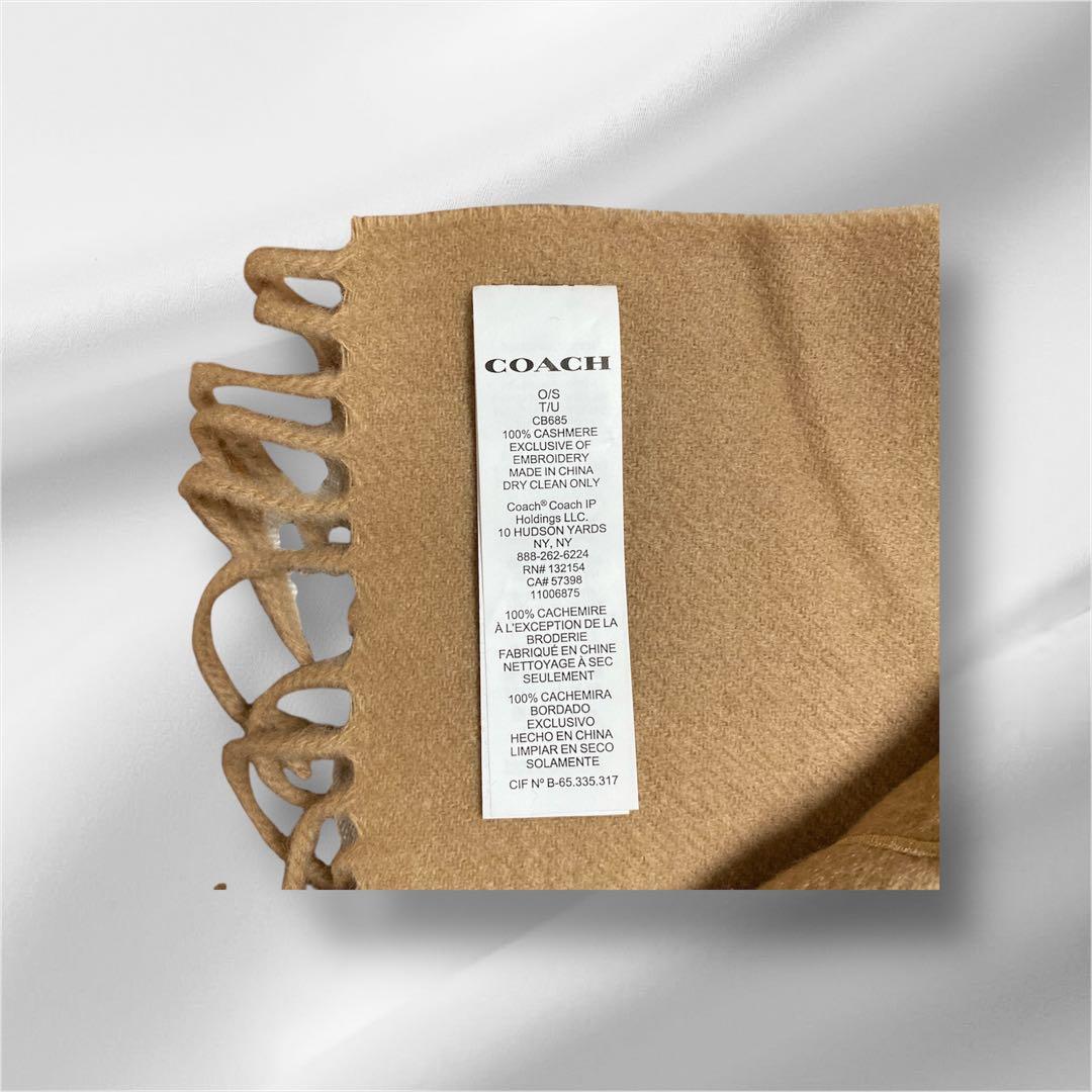 エンブロイダード パッチ カシミヤ マフラー