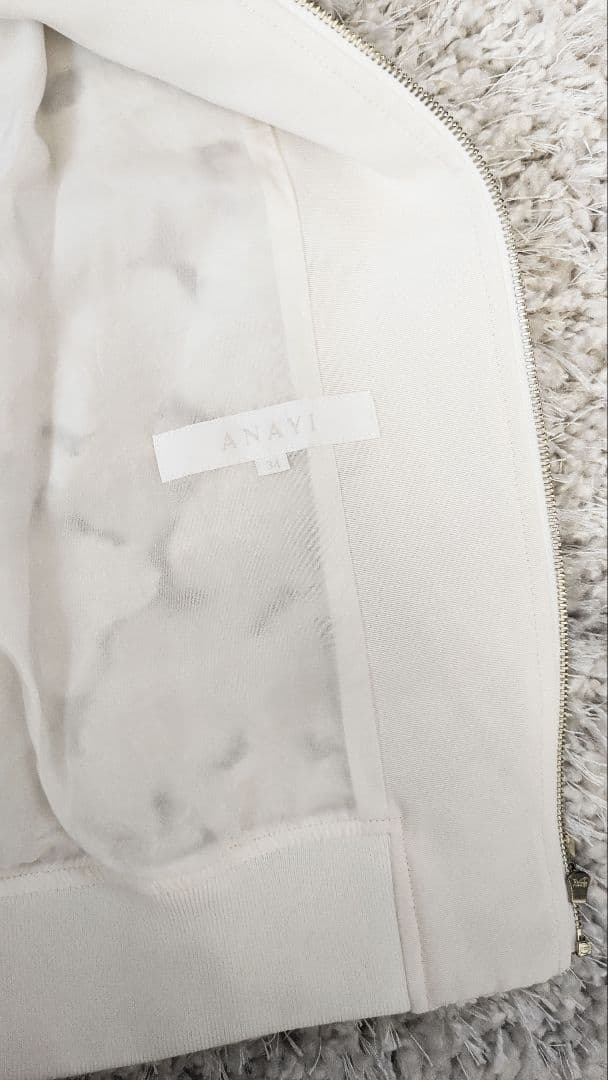 美品ANAYI希少デザイン アイボリークリームフラワージャンパー