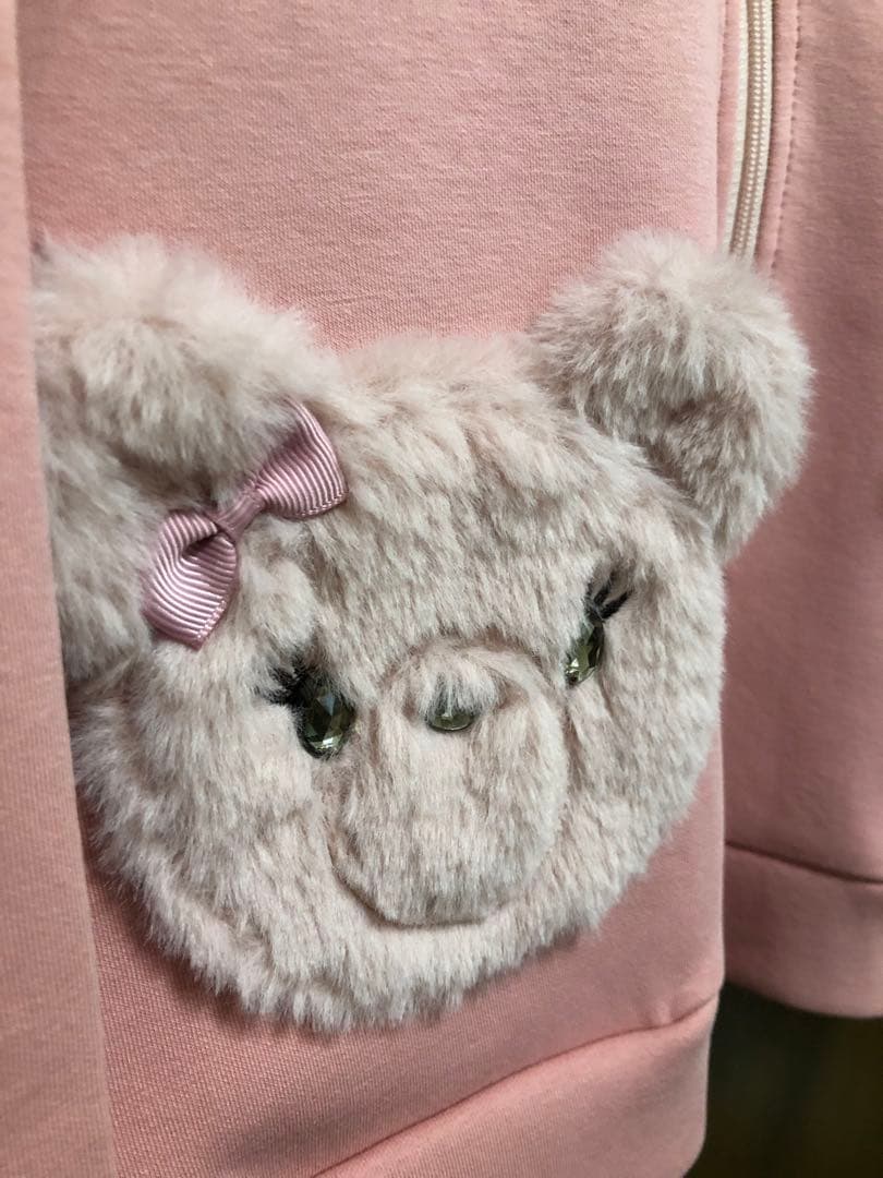 新品タグ付き　メゾピアノ　フード　パーカー　クマボアポケット　120