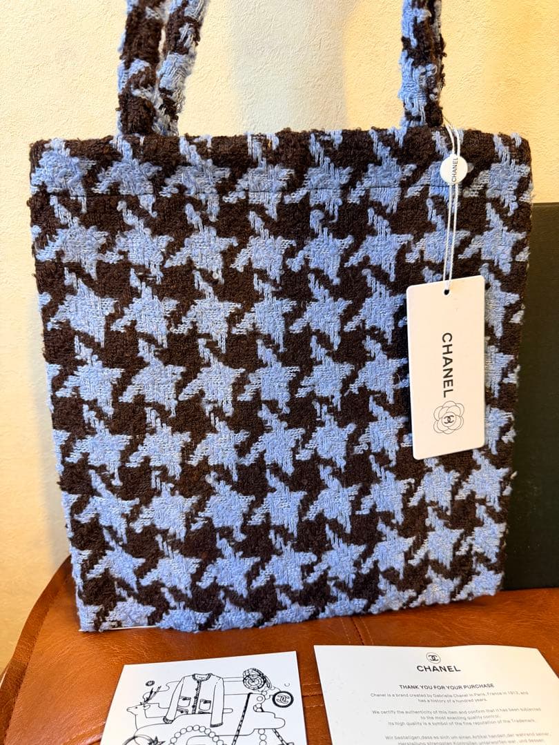 CHANEL シャネル ハウンドトゥース トートバッグ　ショルダーバッグ