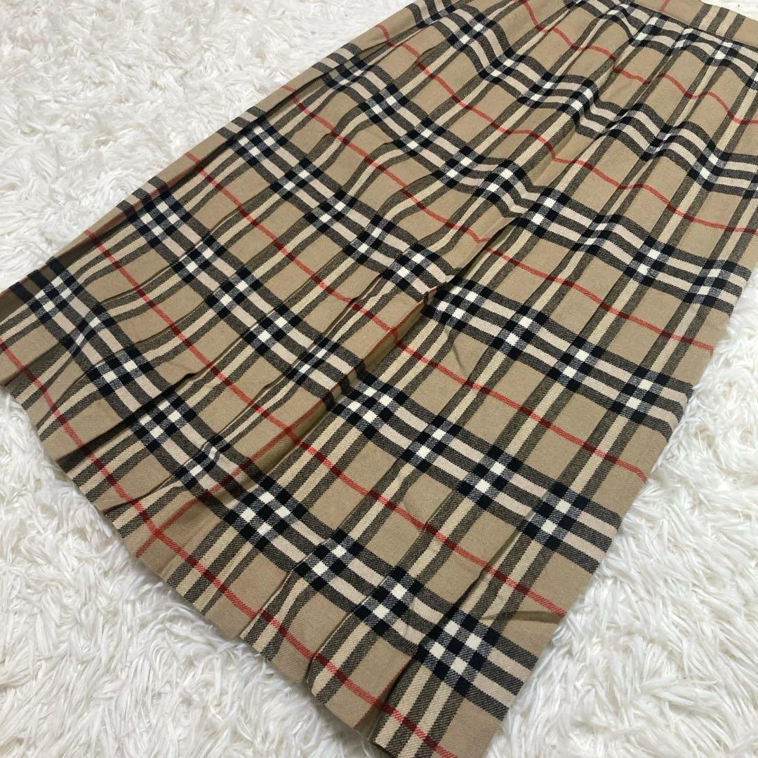 バーバリーズ　ヴィンテージ　ノバチェック　プリーツスカート　ミモレ丈　9AB2