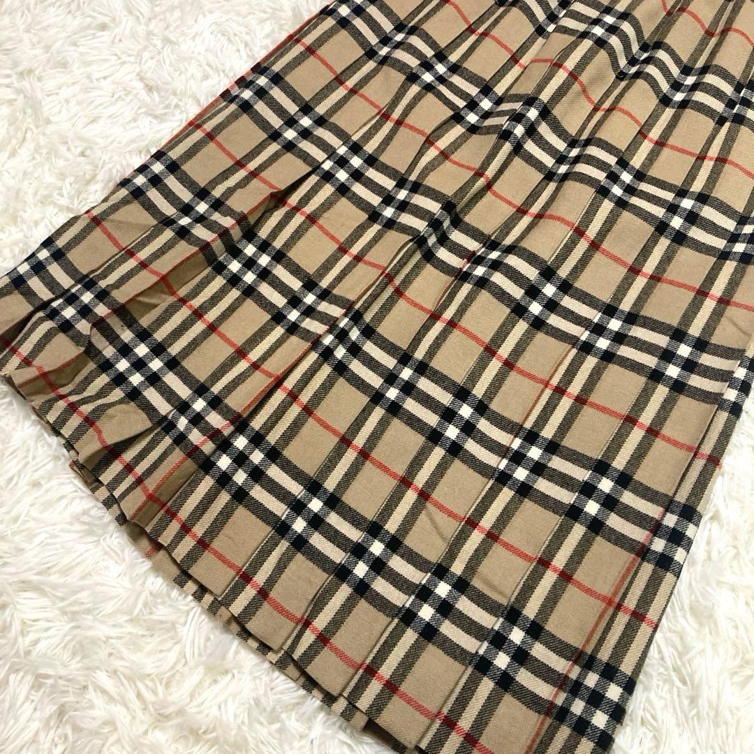 バーバリーズ　ヴィンテージ　ノバチェック　プリーツスカート　ミモレ丈　9AB2