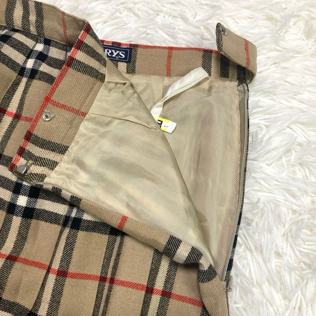 バーバリーズ　ヴィンテージ　ノバチェック　プリーツスカート　ミモレ丈　9AB2