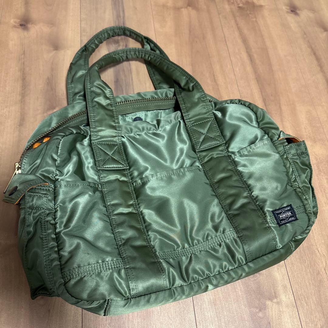 【美品】PORTER タンカー　ダッフル　ミニボストン　セージグリーン