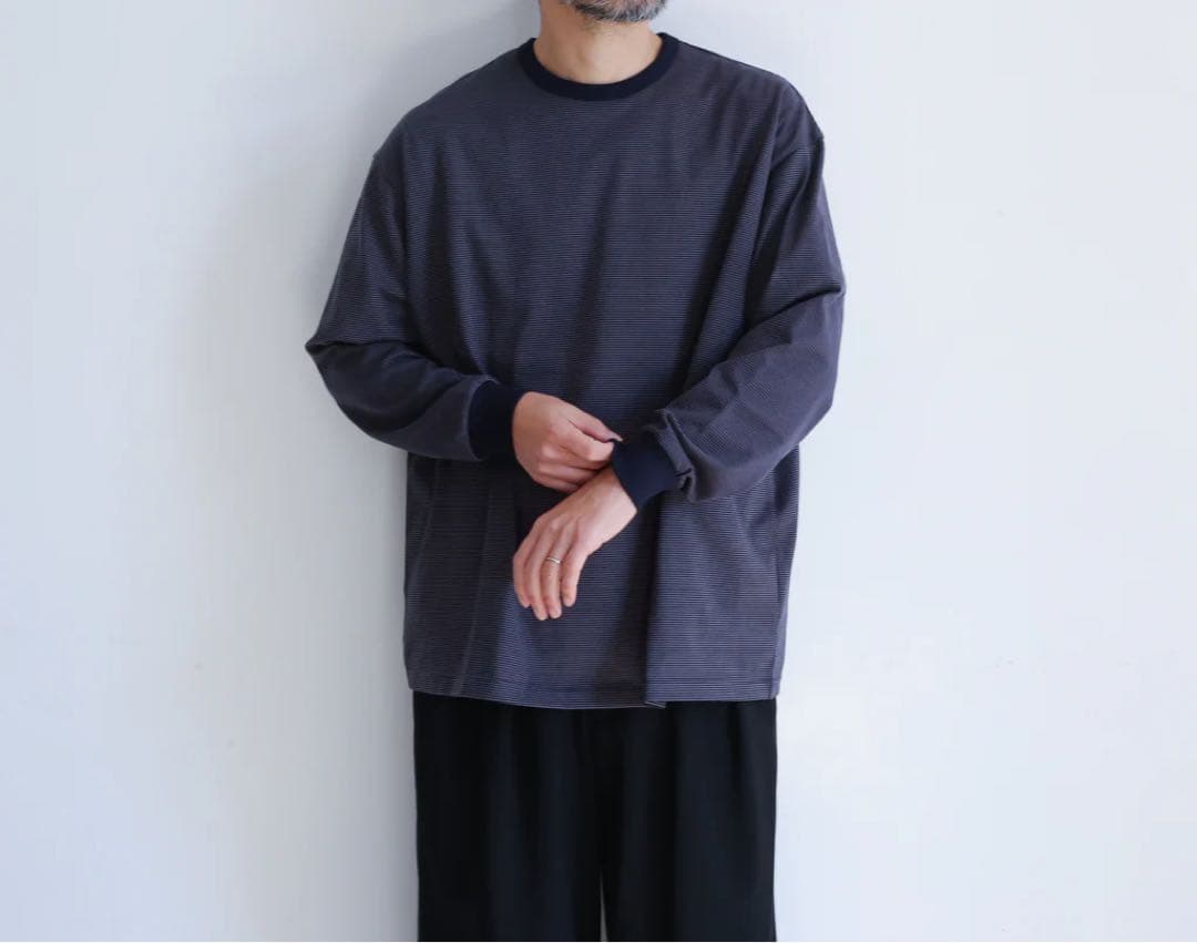 トップス 25AW Graphpaper Narrow Border L/S Tee 1