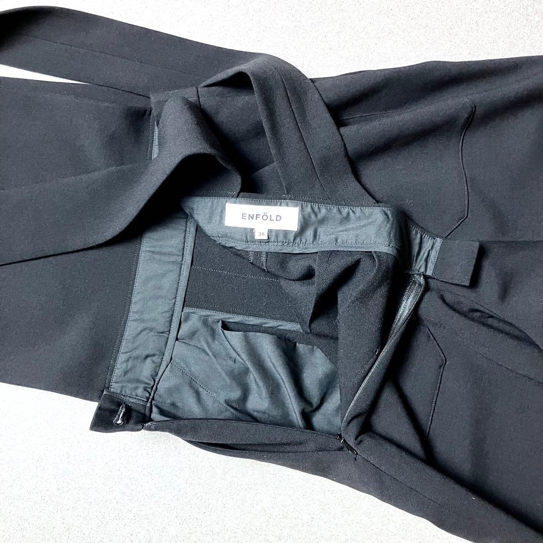 近年 ENFÖLD エンフォルド ロングストラップオーバーオール サロペット 黒