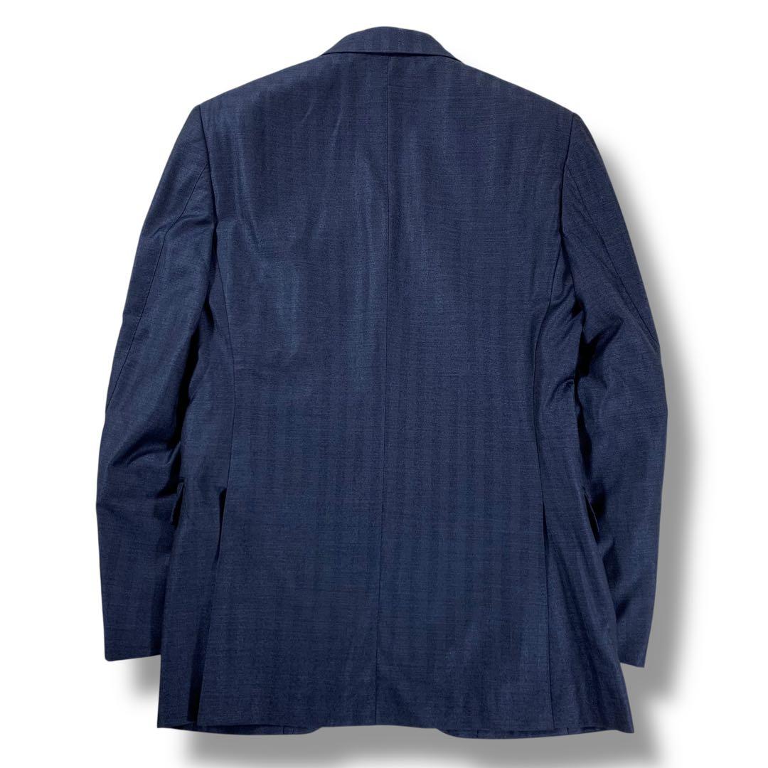 美品✨BEAMS F セットアップ スーツ カシミヤ混 シャドーストライプ 紺