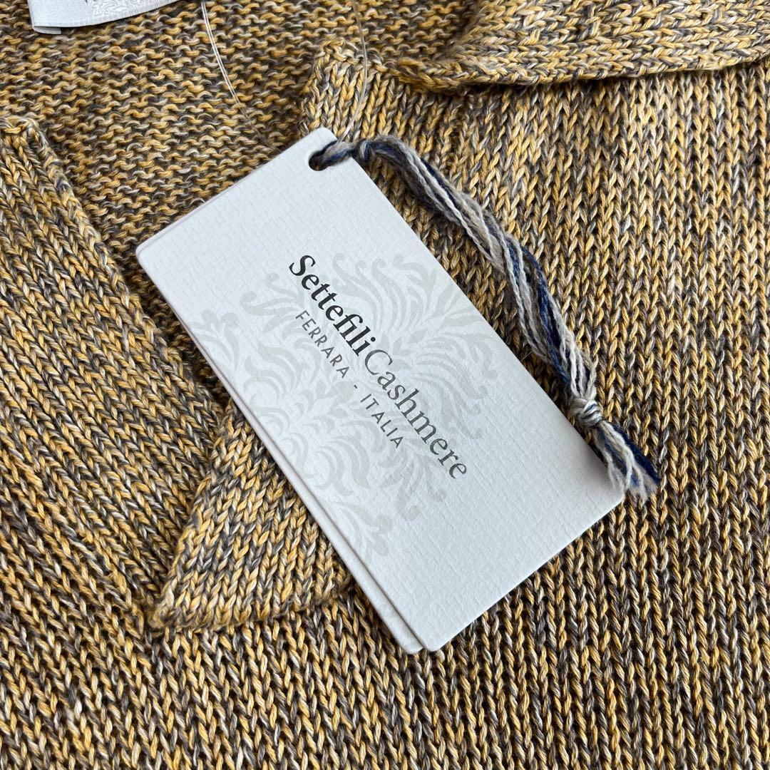 新品タグ付✨セッテフィーリカシミヤ 最高級 リネン 麻 スキッパー ポロシャツ