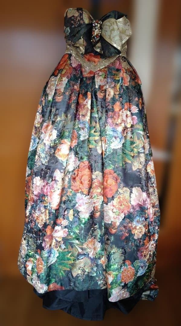 【値下げ中1/31 23:00まで】桂由美 カラードレス 花柄 ブラック