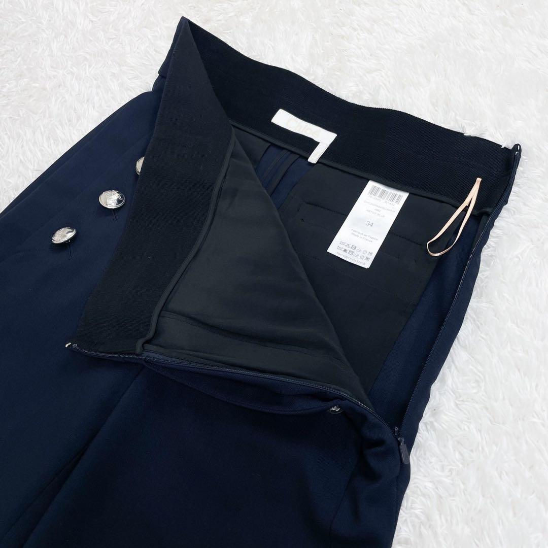 希少てんちむ私物！極美品！クロエ ストレッチウール製 マリン セーラーパンツ S