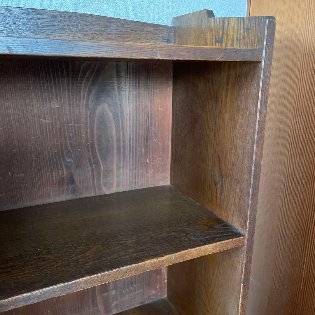 昭和レトロ　ダークブラウン 木製本棚　オープンシェルフ 3段