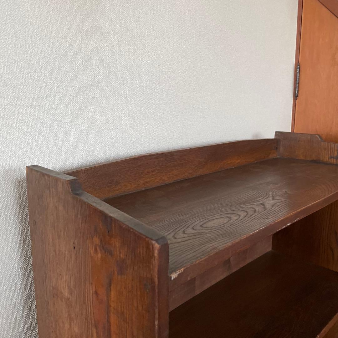 昭和レトロ　ダークブラウン 木製本棚　オープンシェルフ 3段