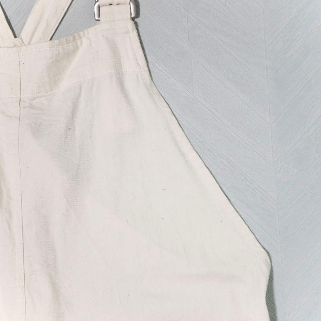 美品★かぐれ デニムサロペット オーバーオール コットン100 アイボリー F