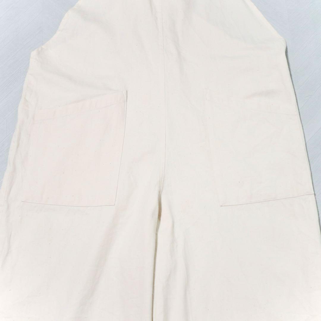 美品★かぐれ デニムサロペット オーバーオール コットン100 アイボリー F