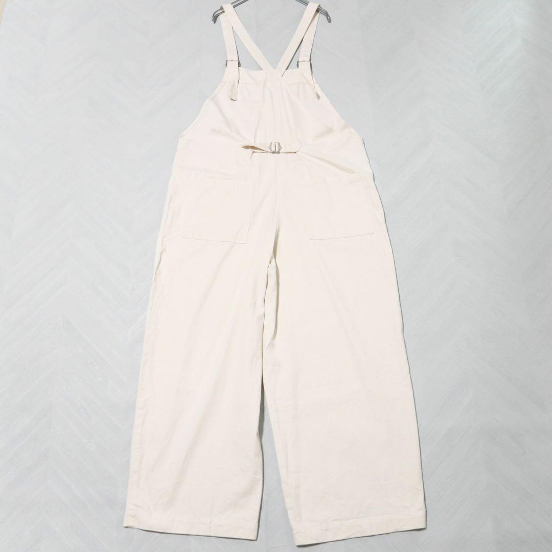 美品★かぐれ デニムサロペット オーバーオール コットン100 アイボリー F