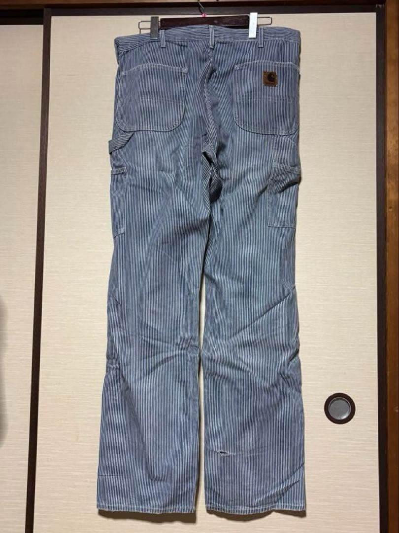 90's Carhartt ヒッコリーストライプ デニムペインターパンツ